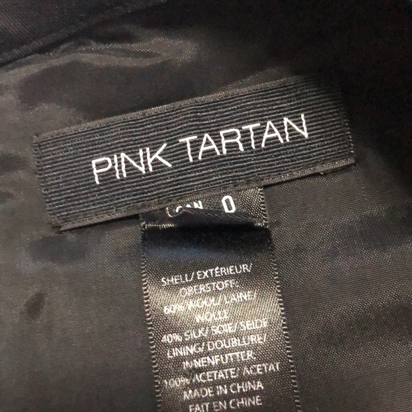 Pink Tartan Black Silk Sheath Dress - Picture 5 of 6